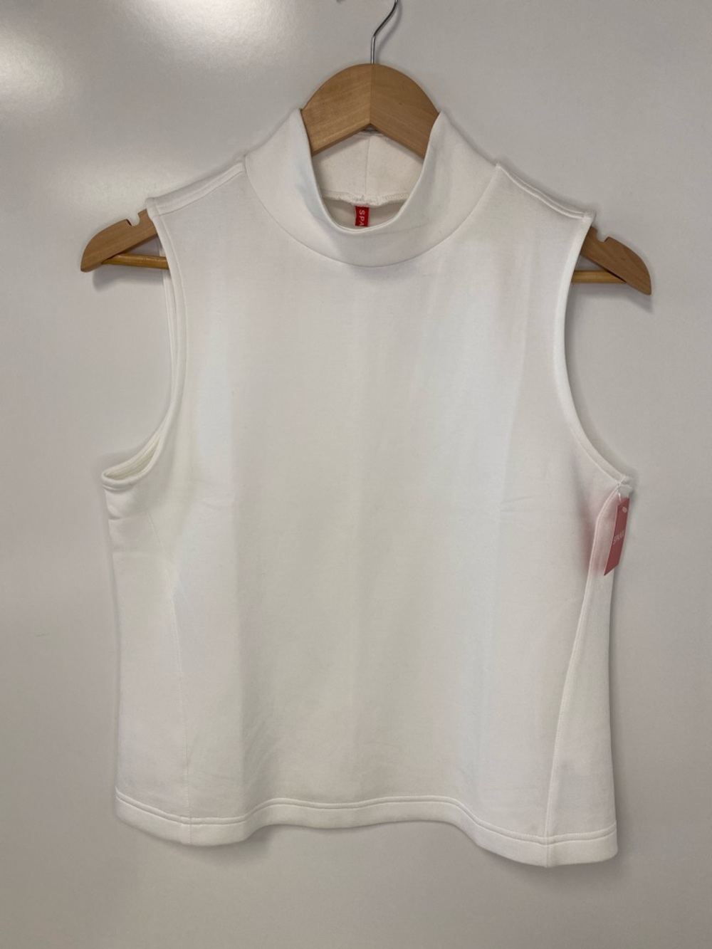 SPANX White Sleeveless Mock Neck Tank